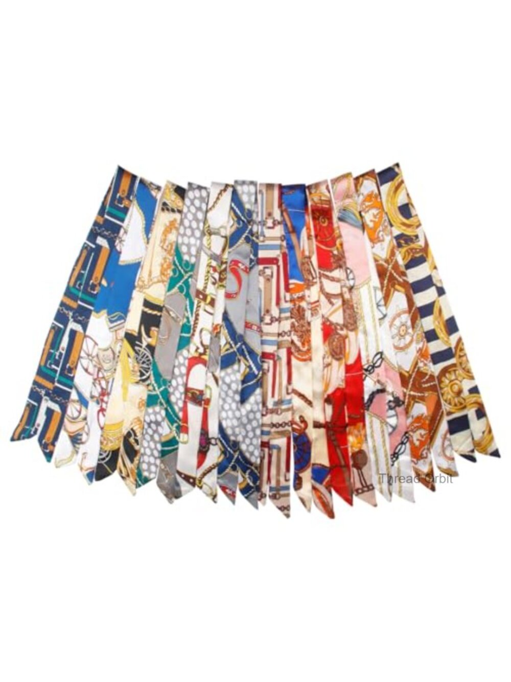 12 Pack Satin Silk Feel Narrow Neckerchief Scarves Set